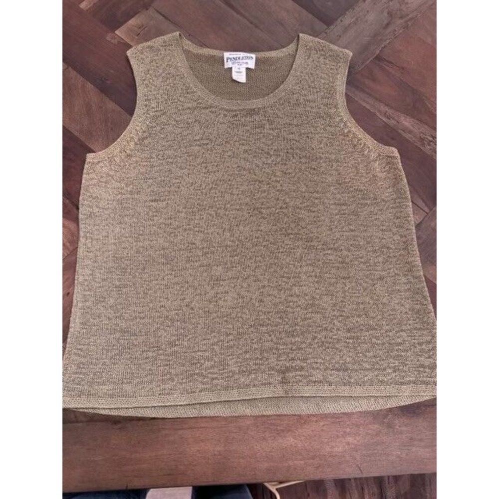 Women's Pendleton Sweater Tank Shirt Top Blouse Size 1X Olive Green Like Color